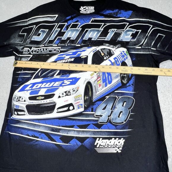 Jimmy Johnson T Shirt Mens Size Large Black Lowes 48 AOP NASCAR Racing Graphic - Picture 5 of 11